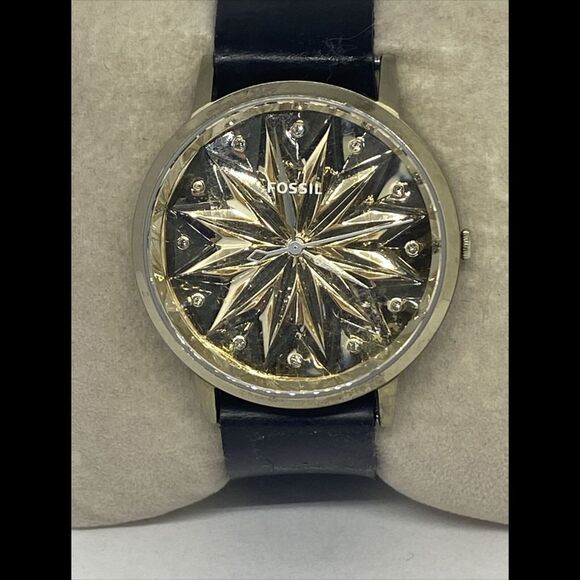 Fossil ES3917 Vintage Women's Blue Leather Analog Dial Quartz Wristwatch RQ98 - Picture 2 of 12